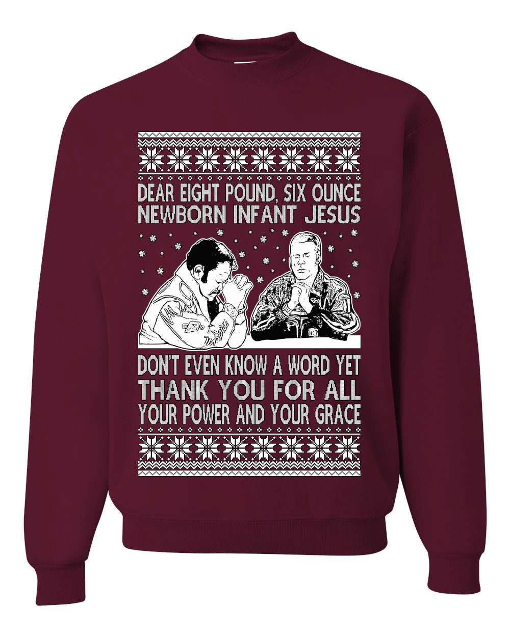 8 Pound 6 Ounce Baby Jesus Shake and Bake, Birthday Jesus, Funny Xmas Gift Idea, Ugly Christmas Sweater Unisex Crewneck Sweatshirt