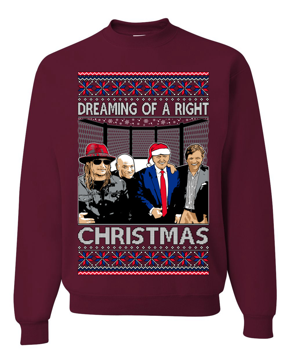 Dreaming Of A Right Christmas, Trump 2024 , Christmas Gifts, Funny Xmas Gift Idea, Ugly Christmas Sweater Unisex Crewneck Sweatshirt