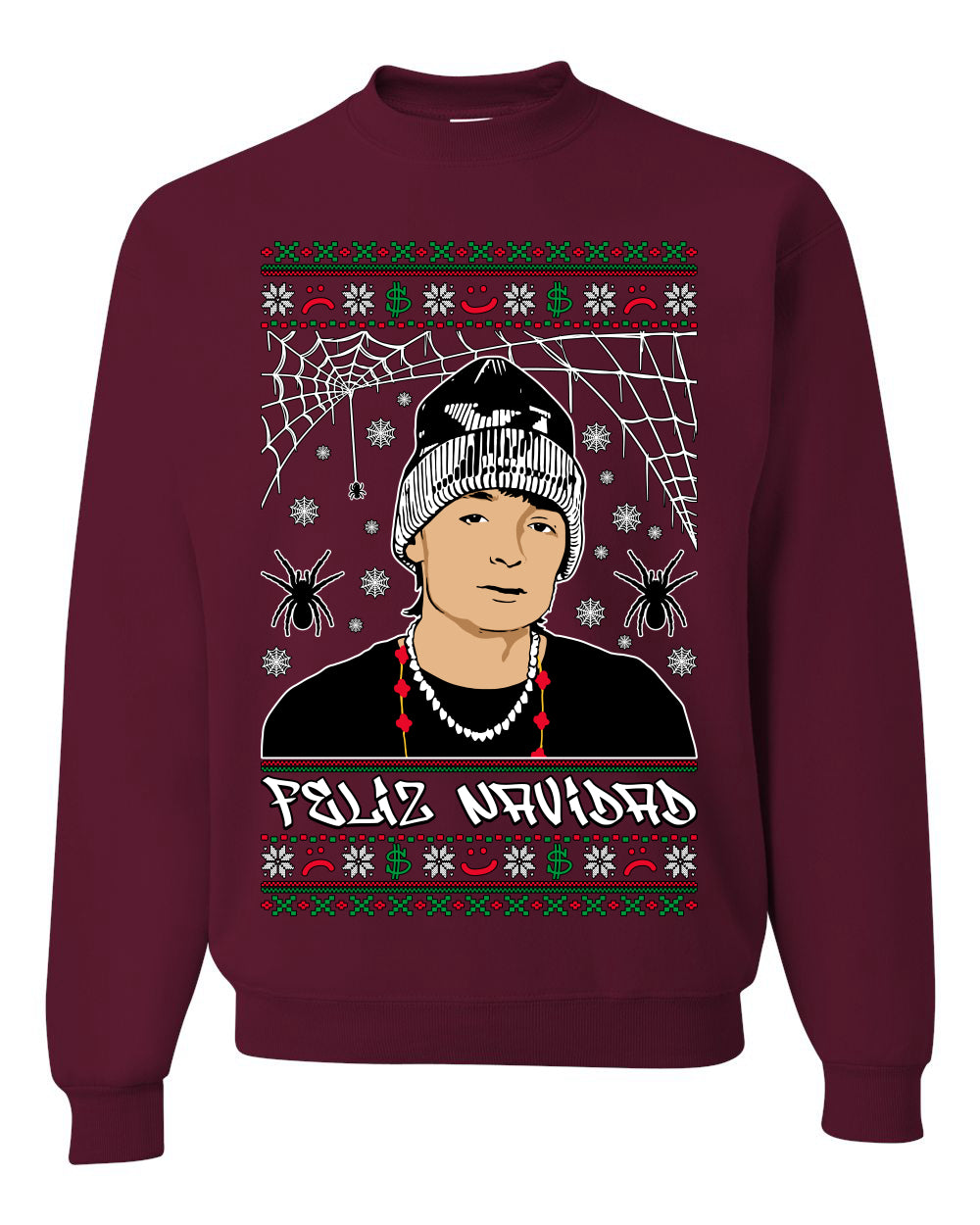 Peso Feliz Navidad Pluma, Feliz Navidad, Christmas Gifts, Funny Xmas Gift Idea, Ugly Christmas Sweater Unisex Crewneck Sweatshirt
