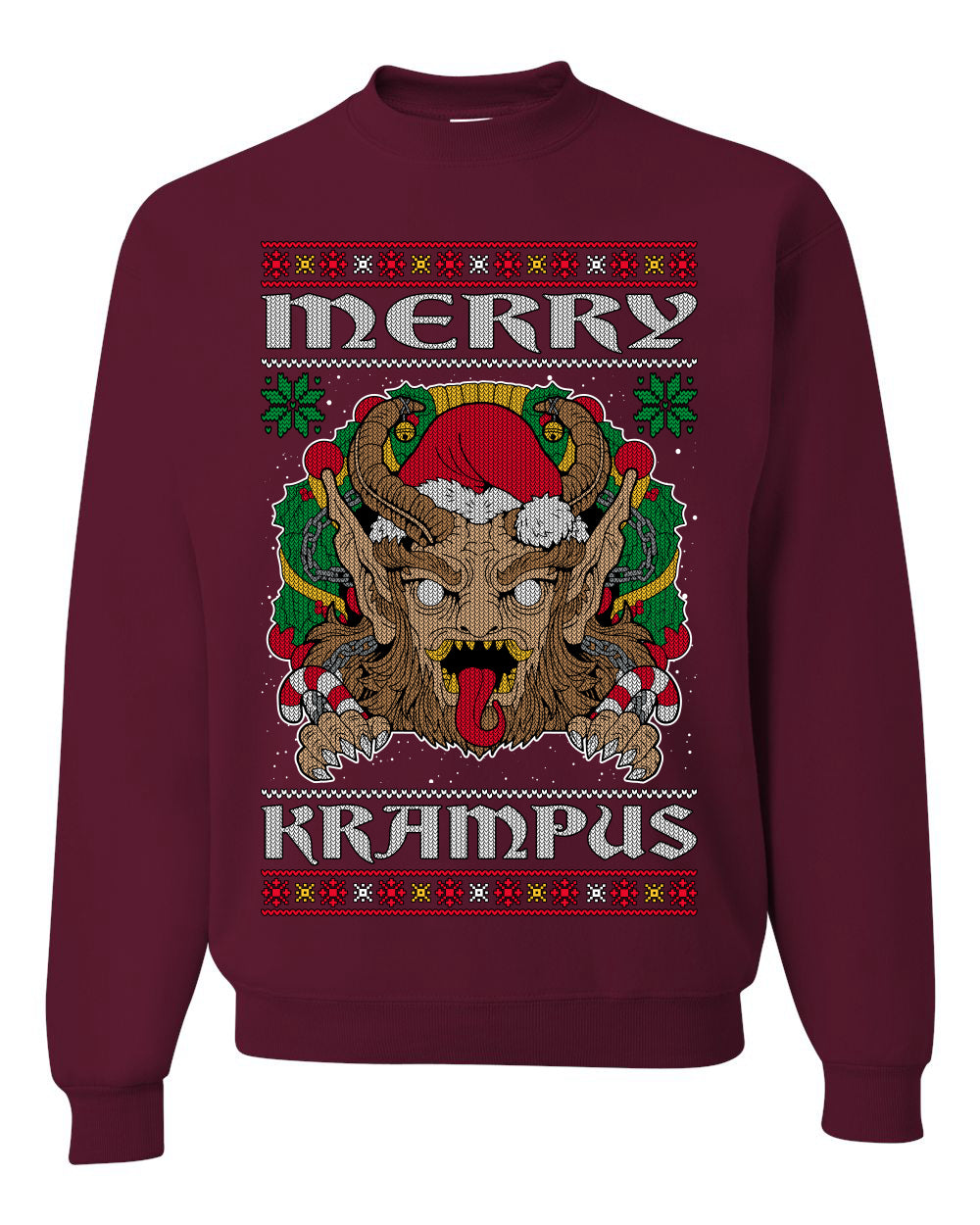 Merry Krampus Scary Xmas Movie, Christmas Gifts, Funny Xmas Gift Idea, Ugly Christmas Sweater Unisex Crewneck Sweatshirt