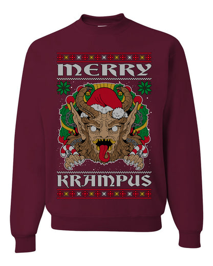 Merry Krampus Scary Xmas Movie, Christmas Gifts, Funny Xmas Gift Idea, Ugly Christmas Sweater Unisex Crewneck Sweatshirt