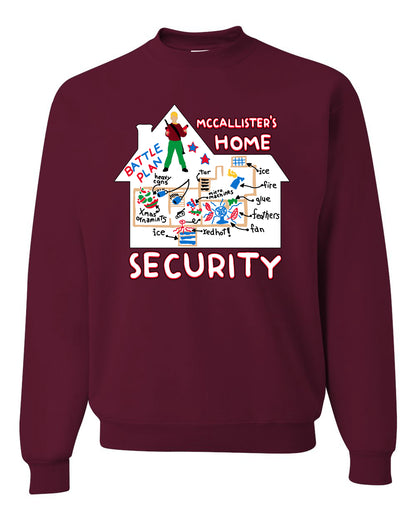 Battle Plans Alone McCallister's Home Security , Christmas Gifts, Funny Xmas Gift Idea, Ugly Christmas Sweater Unisex Crewneck Sweatshirt