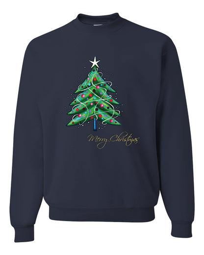Women's Graphic Ugly Sweater for Christmas Merry Christmas Tree Long Sleeve Shirt T-Shirt Ugly Christmas Sweater Unisex Crewneck Sweatshirt
