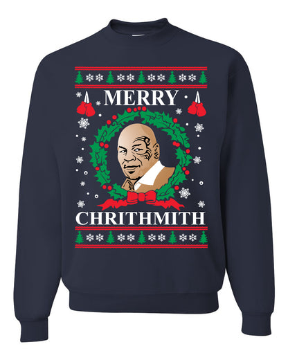 Mike Tyson Unisex Crewneck Ugly Sweater Merry Chrithmith Ugly Christmas Sweater Unisex Crewneck Sweatshirt