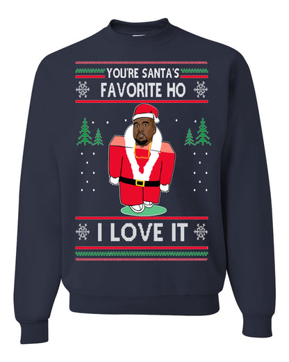 Santas Favorite Ho | Xmas Ye I Love It, Christmas Gifts, Funny Xmas Gift Idea, Ugly Christmas Sweater Unisex Crewneck Sweatshirt