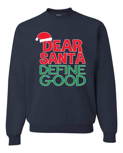 Women's Ugly Xmas Holiday Sweater Long Sleeve Shirt Dear Santa Ugly Christmas Sweater Unisex Crewneck Sweatshirt