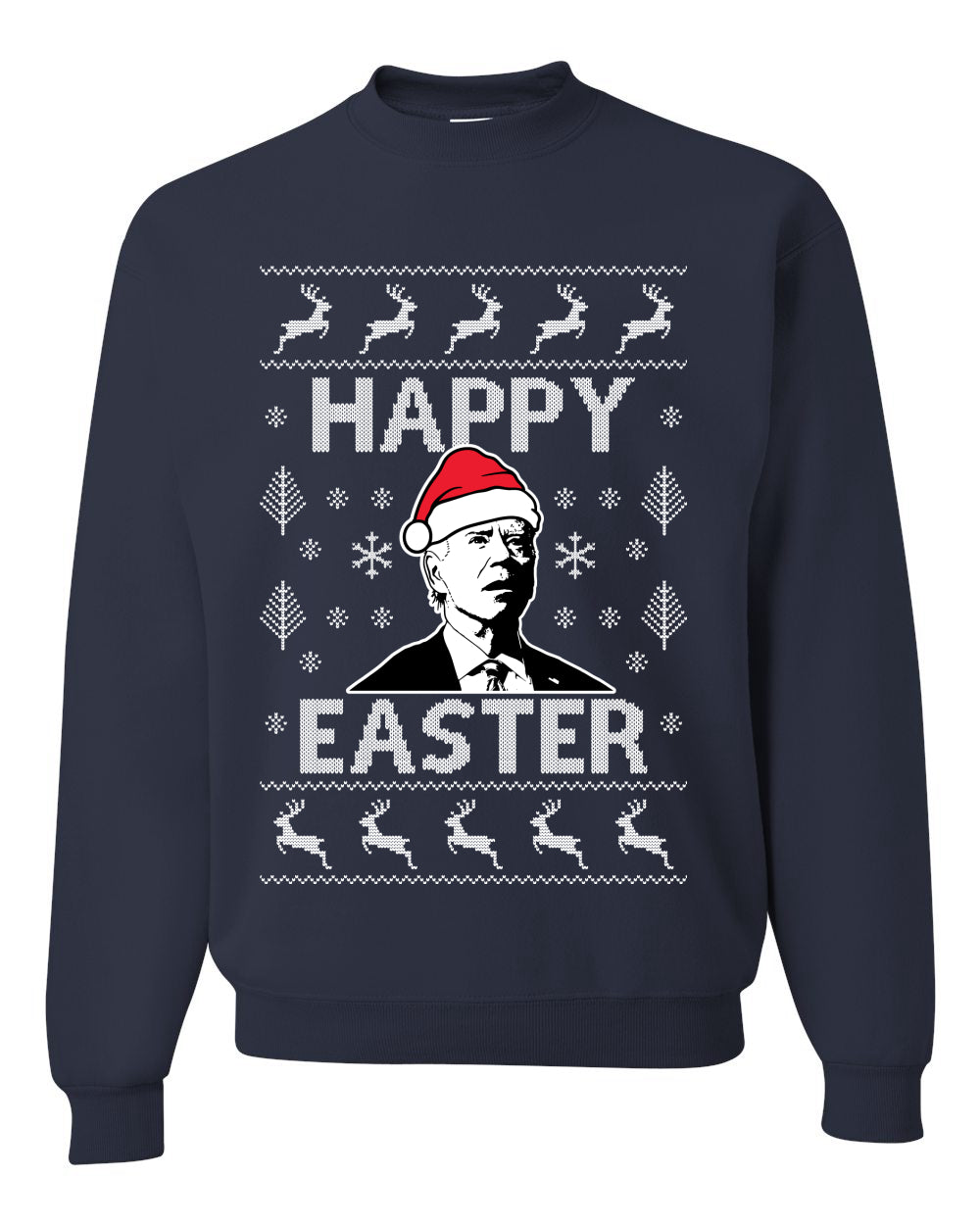 Unisex Graphic Ugly Xmas Sweater Sweatshirt, Biden Happy Easter Ugly Christmas Sweater Unisex Crewneck Sweatshirt