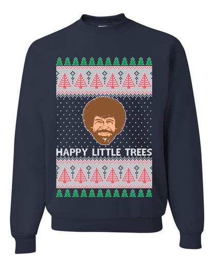 Bob Happy Little Trees Ross Painter, Christmas Gifts, Funny Xmas Gift Idea, Ugly Christmas Sweater Unisex Crewneck Sweatshirt
