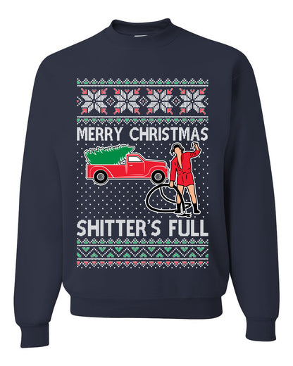Cousin Eddie Merry Christmas Shitter's Full, Funny Christmas, Christmas Gifts, Funny Xmas Gift Idea, Ugly Christmas Sweater Unisex Crewneck Sweatshirt