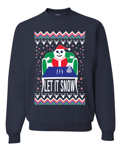 Unisex Graphic Ugly Merry Xmas Sweater Crewneck Sweatshirt Let It Snow Cocaine Santa  Ugly Christmas Sweater Unisex Crewneck Sweatshirt