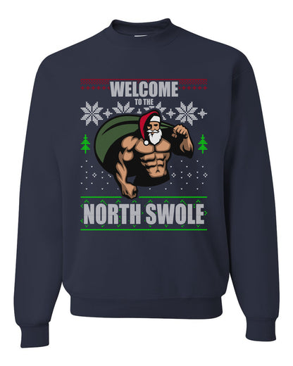 Ugly Unisex Crewneck Christmas Sweater Sweatshirt "Merry Liftmas!" Santa Fitness Workout Gym Swole Gift, Group 2 Design Ugly Christmas Sweater Unisex Crewneck Sweatshirt