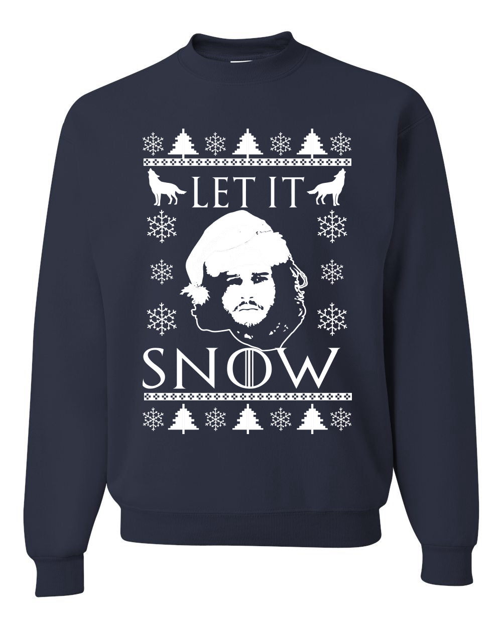 Unisex Graphic GoT Ugly Christmas Crewneck Sweater Let It Snow Jon Snow Stark Ugly Christmas Sweater Unisex Crewneck Sweatshirt