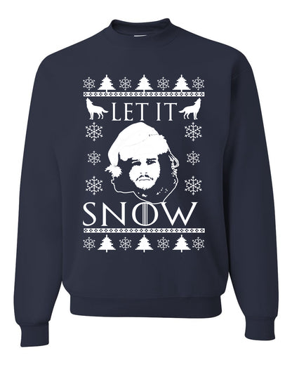 Unisex Graphic GoT Ugly Christmas Crewneck Sweater Let It Snow Jon Snow Stark Ugly Christmas Sweater Unisex Crewneck Sweatshirt