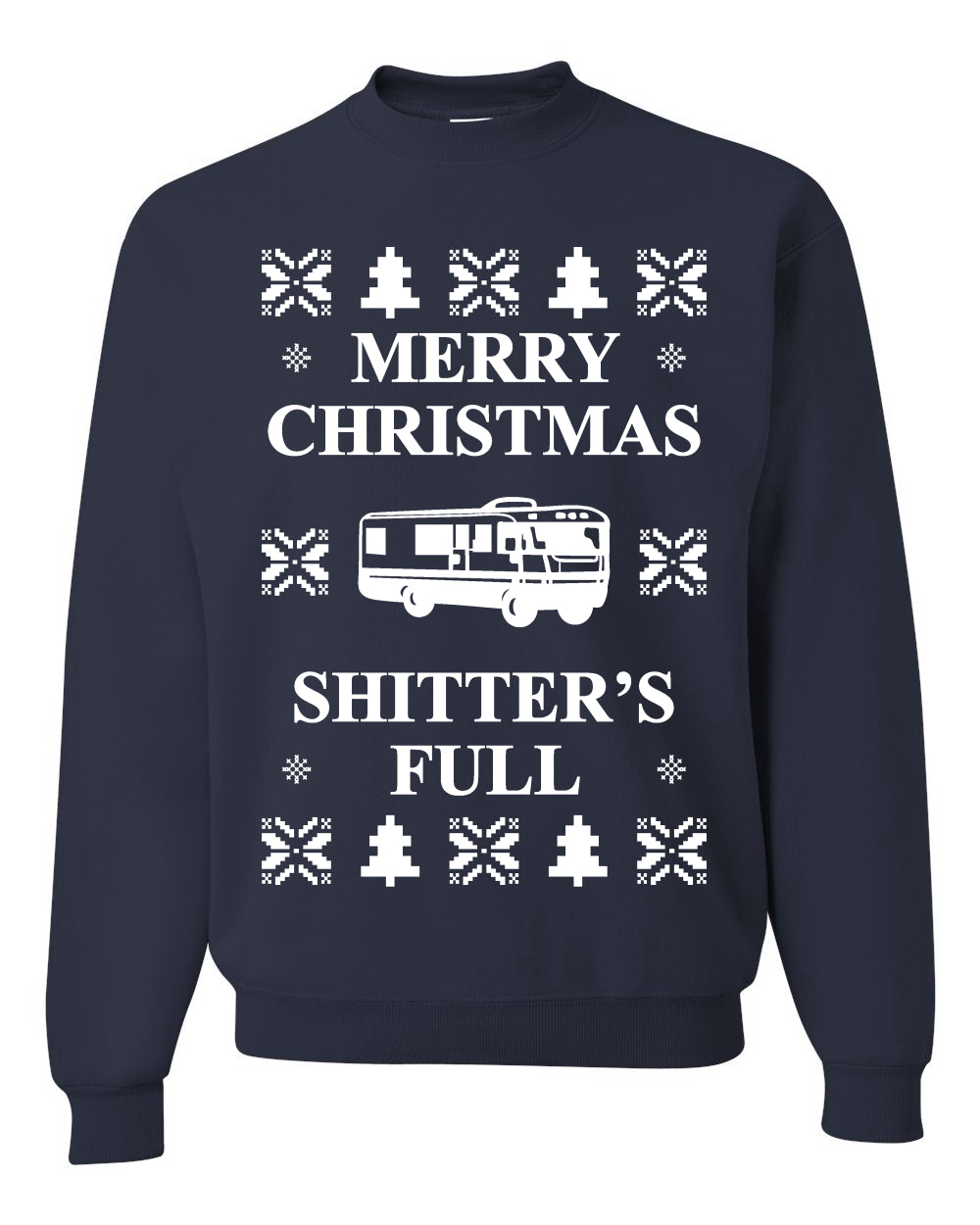 Full Ugly Xmas Sweater Bodysuit for Infant Creeper Boys Girls Baby, Merry Christmas Shitters Ugly Christmas Sweater Unisex Crewneck Sweatshirt