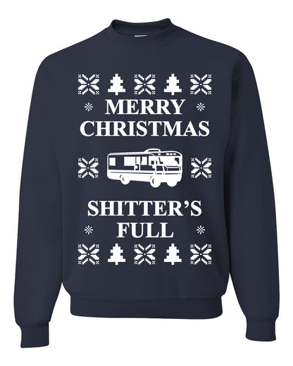 Full Ugly Xmas Sweater Bodysuit for Infant Creeper Boys Girls Baby, Merry Christmas Shitters Ugly Christmas Sweater Unisex Crewneck Sweatshirt