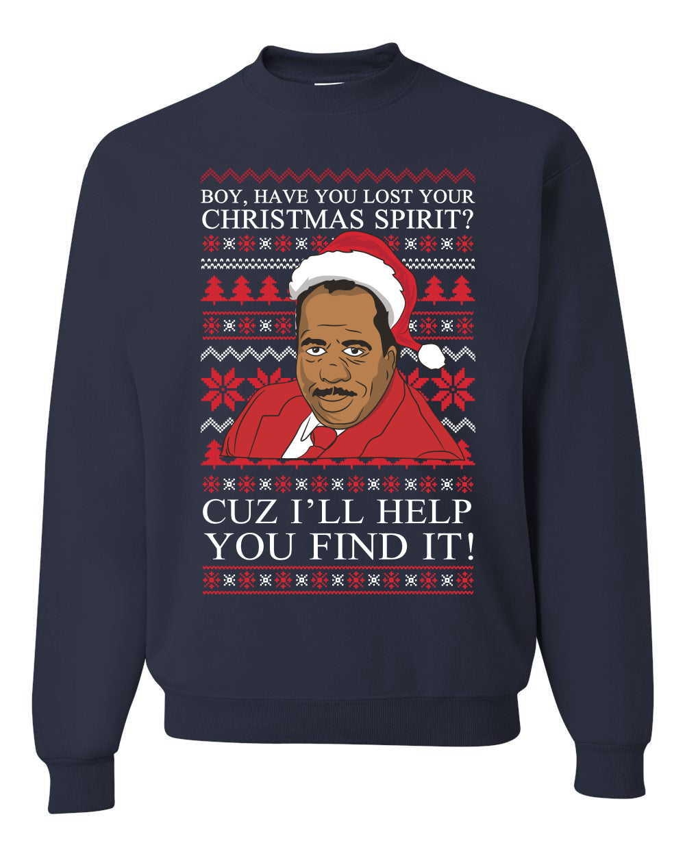 Crewneck Ugly Holiday Unisex Sweater Stanley Hudson Christmas Spirit I'll Help You Find It Ugly Christmas Sweater Unisex Crewneck Sweatshirt