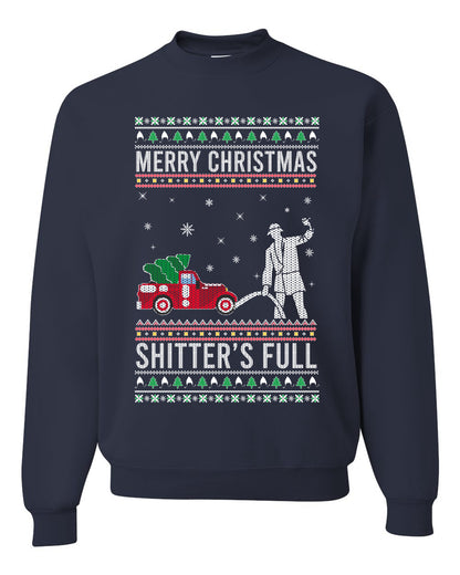 Men's Long Sleeve Shirt Ugly Holiday Crewneck Sweater Merry Christmas Shitter's Ugly Christmas Sweater Unisex Crewneck Sweatshirt
