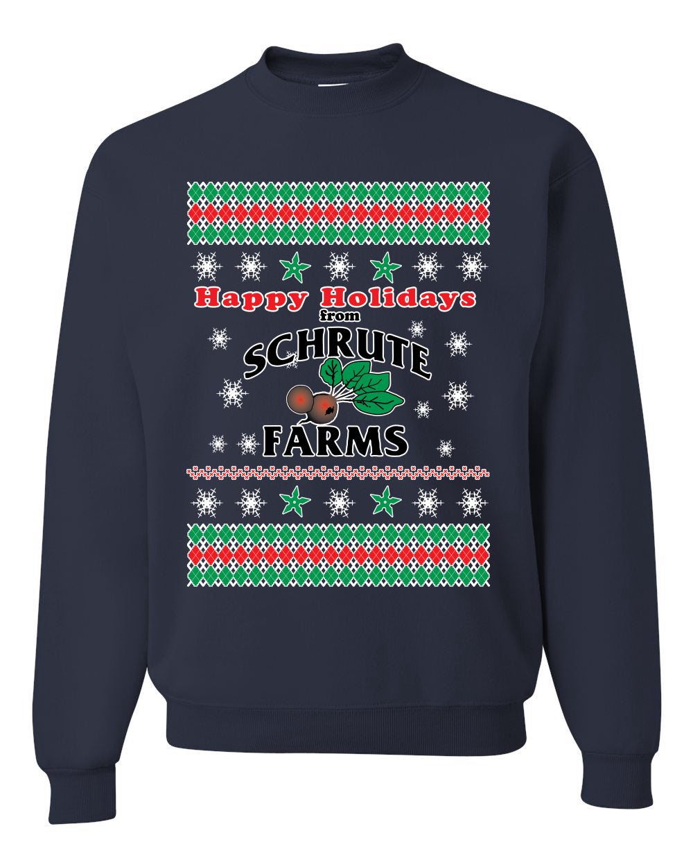 Happy Holidays from Schrute Farms Christmas, Christmas Gifts, Funny Xmas Gift Idea, Ugly Christmas Sweater Unisex Crewneck Sweatshirt