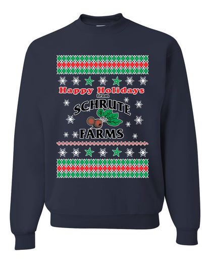 Happy Holidays from Schrute Farms Christmas, Christmas Gifts, Funny Xmas Gift Idea, Ugly Christmas Sweater Unisex Crewneck Sweatshirt