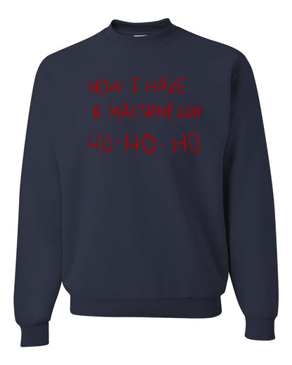 Unisex Ugly Xmas Crewneck Sweater Sweatshirt Die Hard Now I Have a Machine Gun Ho ho ho Ugly Christmas Sweater Unisex Crewneck Sweatshirt