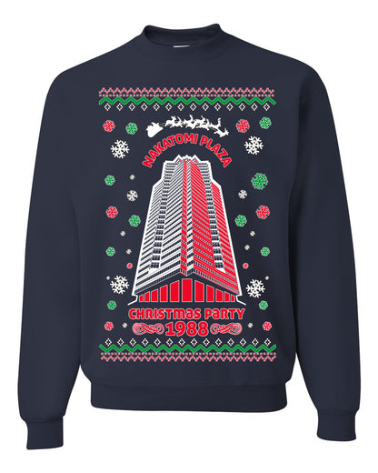Ugly Unisex Crewneck Christmas Sweater 1988 Nakatomi Plaza Christmas Party Ugly Christmas Sweater Unisex Crewneck Sweatshirt
