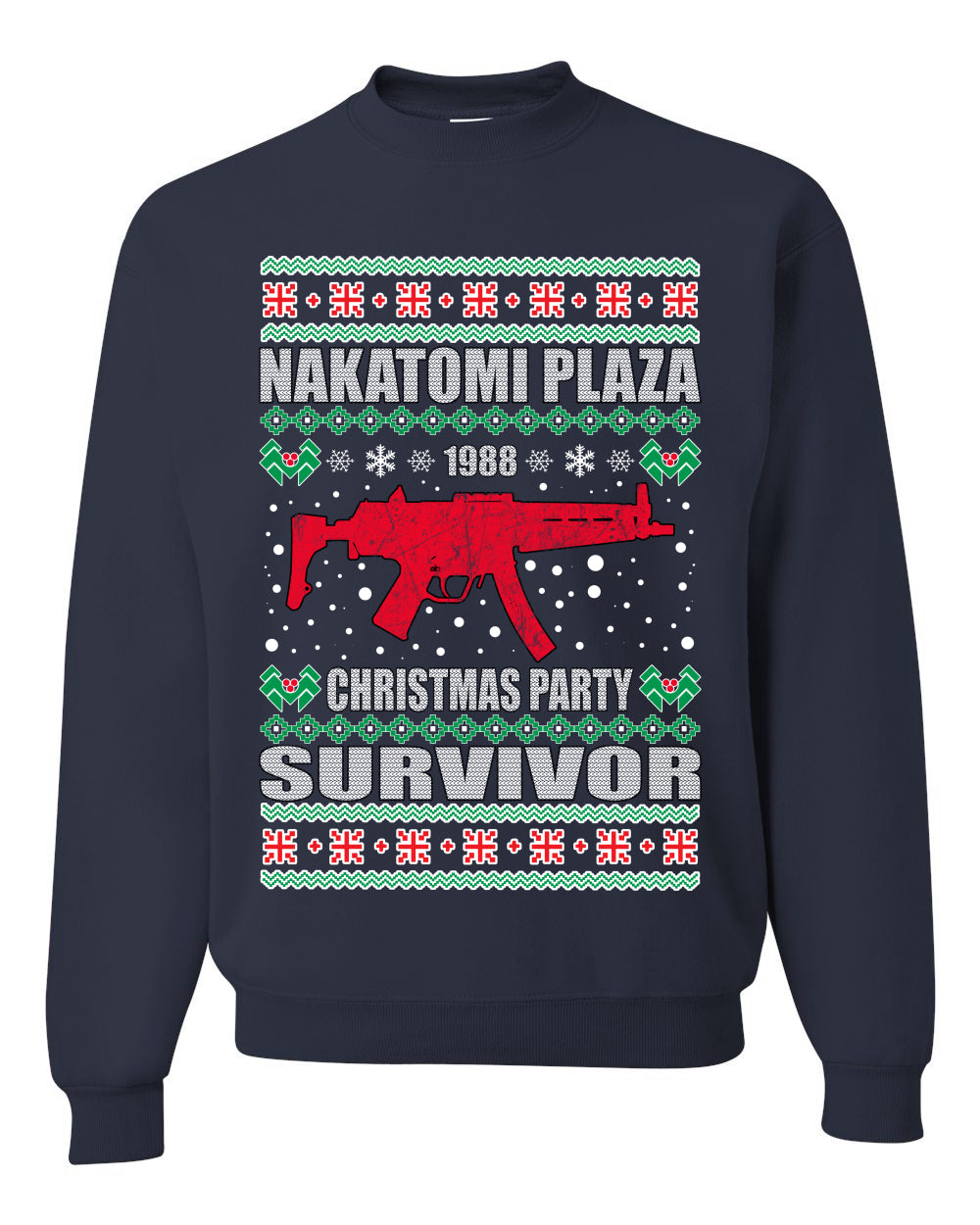 Men's Ugly Long Sleeve Shirt for Christmas Nakatomi Plaza Christmas Party Survivor Ugly Christmas Sweater Unisex Crewneck Sweatshirt