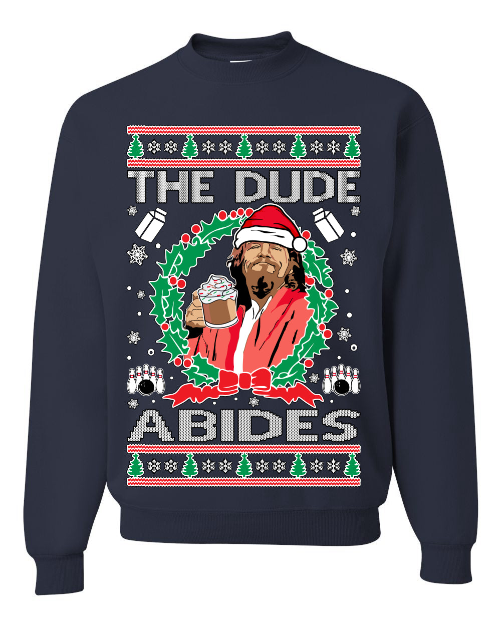 Big Lebowski - The Dude Abides, Christmas Gifts, Funny Xmas Gift Idea, Ugly Christmas Sweater Unisex Crewneck Sweatshirt