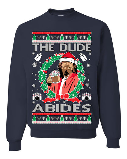 Big Lebowski - The Dude Abides, Christmas Gifts, Funny Xmas Gift Idea, Ugly Christmas Sweater Unisex Crewneck Sweatshirt