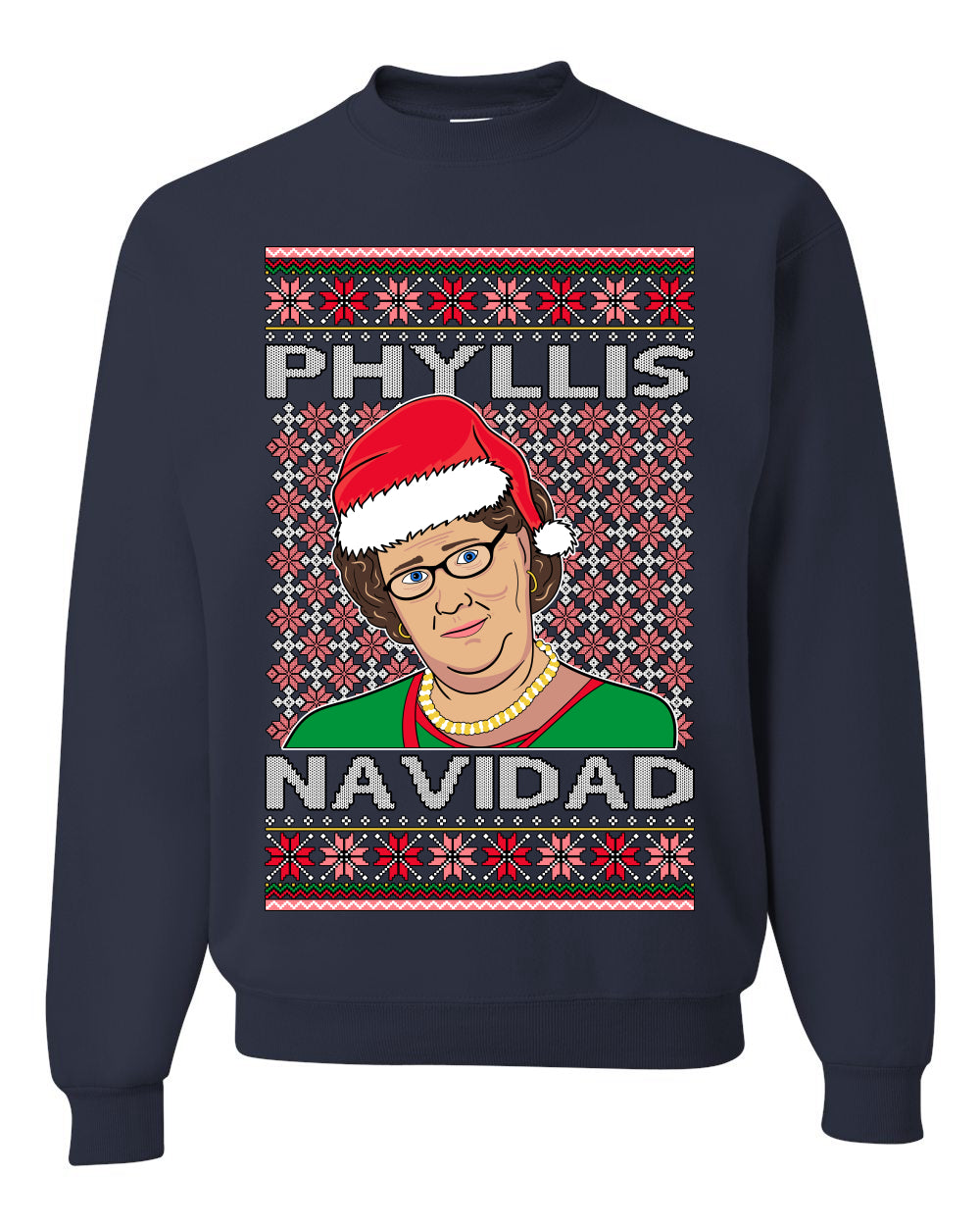 Crewneck Graphic Ugly Holiday Unisex Sweater Sweatshirt Office Shark & Hammer Phyllis Navidad  Ugly Christmas Sweater Unisex Crewneck Sweatshirt