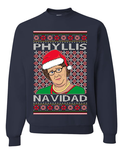 Crewneck Graphic Ugly Holiday Unisex Sweater Sweatshirt Office Shark & Hammer Phyllis Navidad  Ugly Christmas Sweater Unisex Crewneck Sweatshirt