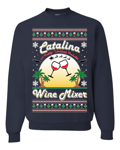 Unisex Crewneck Sweatshirt Ugly Xmas Sweater, Catalina Wine Mixer Boats and Hoes Step Brothers, Shark & Hammer  Ugly Christmas Sweater Unisex Crewneck Sweatshirt