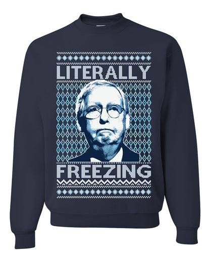 Literally Freezing McConnell , Merry Christmas Tee, Ugly Christmas,  Sweater Unisex Crewneck Sweatshirt