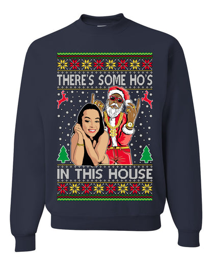 Santa the Plug Hos In This House , Merry Christmas Tee, Ugly Christmas,  Sweater Unisex Crewneck Sweatshirt