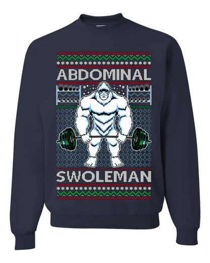Merry Liftmas Abdominal Swoleman, Christmas Gifts, Funny Xmas Gift Idea, Ugly Christmas Sweater Unisex Crewneck Sweatshirt
