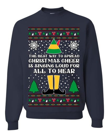 Spread Christmas Cheer Sing Loud For All To Hear, Christmas Gifts, Funny Xmas Gift Idea, Ugly Christmas Sweater Unisex Crewneck Sweatshirt