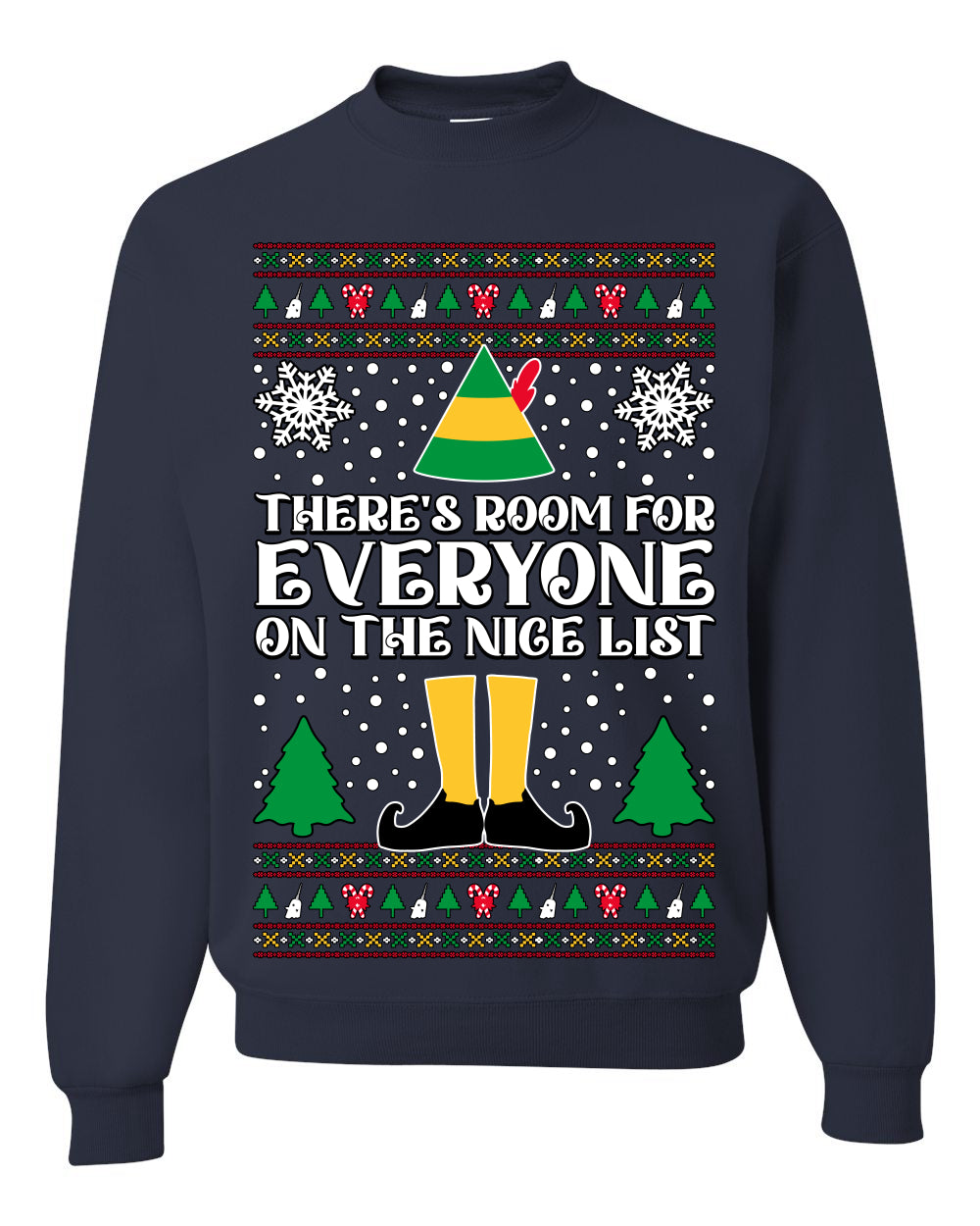 Room For Everyone On The Nice List Christmas Movie Quote, Christmas Gifts, Funny Xmas Gift Idea, Ugly Christmas Sweater Unisex Crewneck Sweatshirt