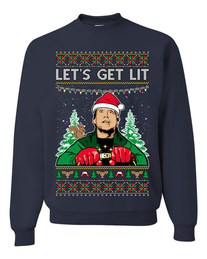 Let's Get Lit Clark Vacation Movie Parody Ugly Christmas Sweater, Christmas Gifts, Funny Xmas Gift Idea, Unisex Crewneck Sweatshirt