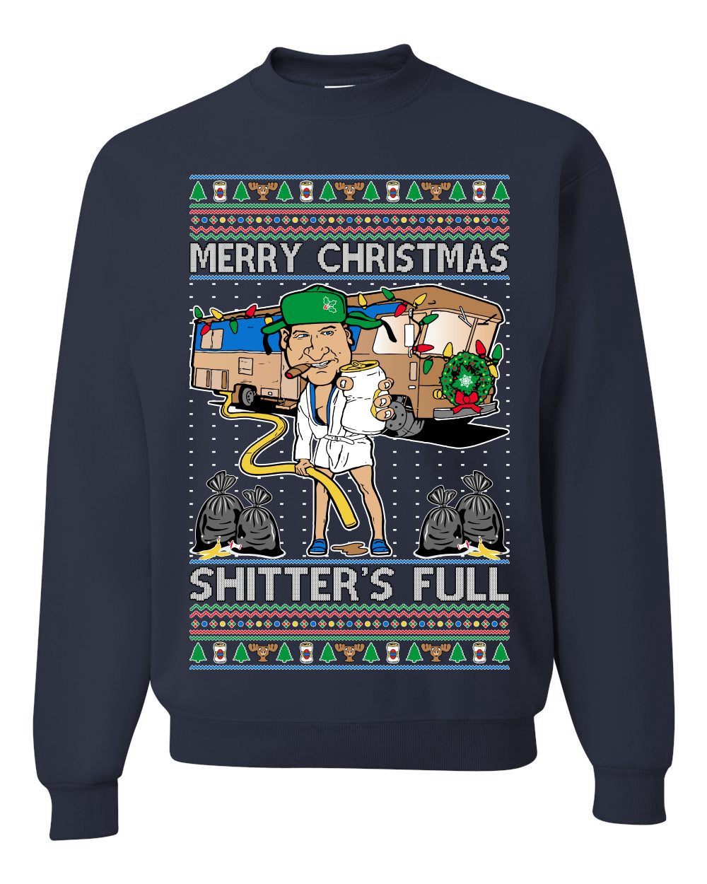 Merry Christmas Shitter's Full Ugly Christmas Sweater, Christmas Gifts, Funny Xmas Gift Idea, Unisex Crewneck Sweatshirt