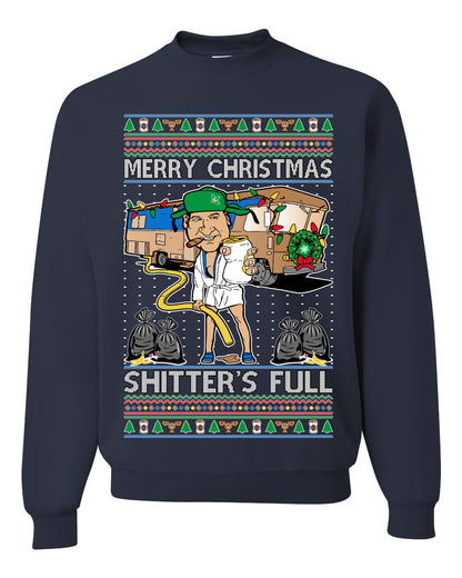 Merry Christmas Shitter's Full Ugly Christmas Sweater, Christmas Gifts, Funny Xmas Gift Idea, Unisex Crewneck Sweatshirt