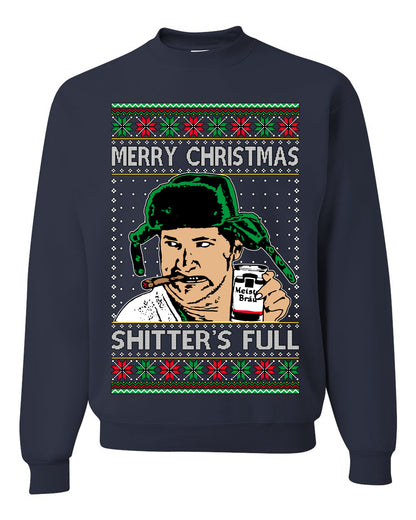 Shitter's Full Cousin Eddie Christmas Family Vacation Ugly Christmas Sweater, Christmas Gifts, Funny Xmas Gift Idea, Unisex Crewneck Sweatshirt