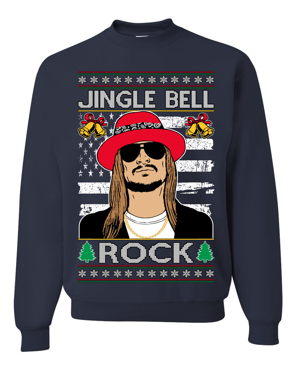 Kid RapperJingle Bell Rock  Country Music, Christmas Gifts, Funny Xmas Gift Idea Ugly Christmas Sweater Unisex Crewneck Sweatshirt