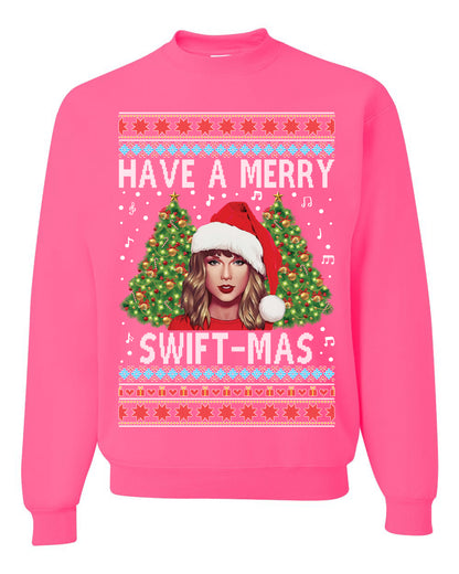 Merry Swiftmas Christmas Sweater, Christmas Gifts, Funny Xmas Gift Idea,Swiftie shirt Ugly Christmas Sweater Unisex Crewneck Sweatshirt