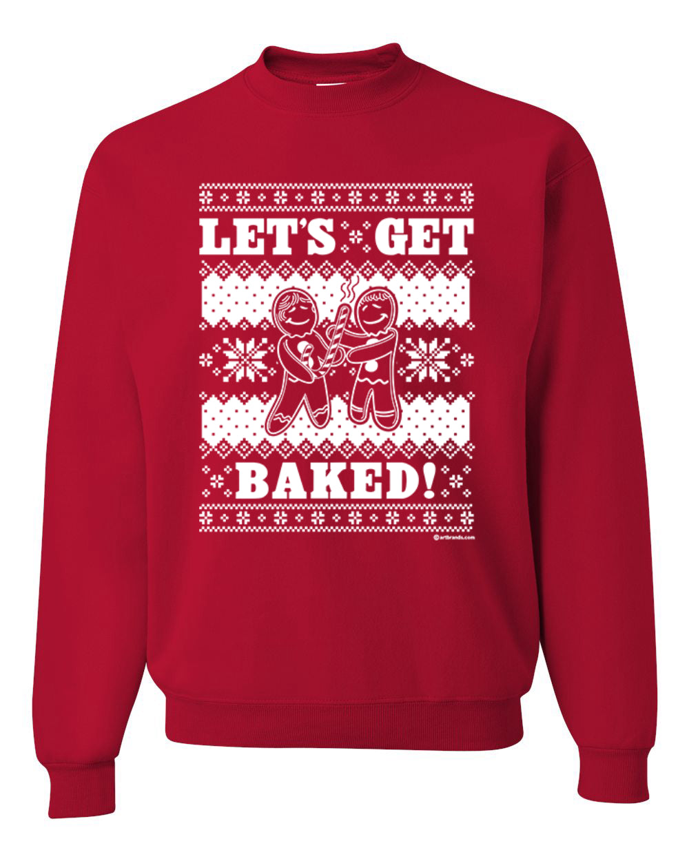 Unisex Crewneck Graphic Ugly Xmas Sweater Sweatshirt, Holiday Ginger Bread Design, Let's Get Baked  Ugly Christmas Sweater Unisex Crewneck Sweatshirt
