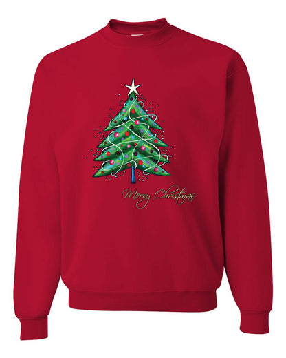 Women's Graphic Ugly Sweater for Christmas Merry Christmas Tree Long Sleeve Shirt T-Shirt Ugly Christmas Sweater Unisex Crewneck Sweatshirt
