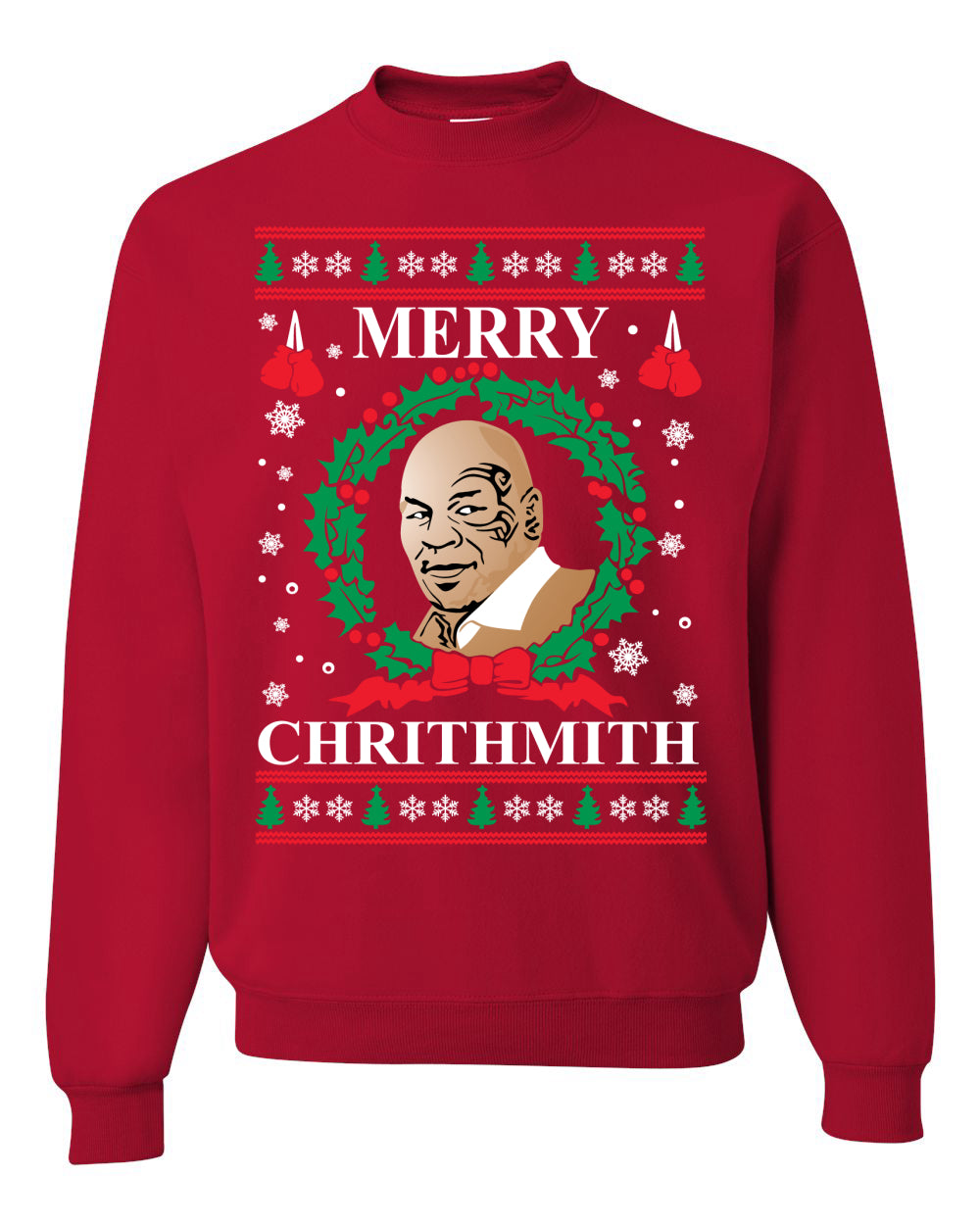 Mike Tyson Unisex Crewneck Ugly Sweater Merry Chrithmith Ugly Christmas Sweater Unisex Crewneck Sweatshirt