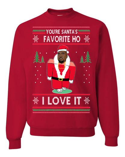 Santas Favorite Ho | Xmas Ye I Love It, Christmas Gifts, Funny Xmas Gift Idea, Ugly Christmas Sweater Unisex Crewneck Sweatshirt