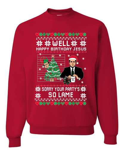 It's Jesus' Birthday Ugly Unisex Crewneck Christmas Sweater Ugly Christmas Sweater Unisex Crewneck Sweatshirt