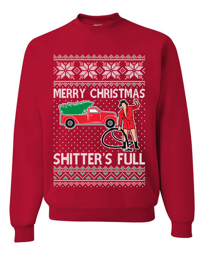 Cousin Eddie Merry Christmas Shitter's Full, Funny Christmas, Christmas Gifts, Funny Xmas Gift Idea, Ugly Christmas Sweater Unisex Crewneck Sweatshirt