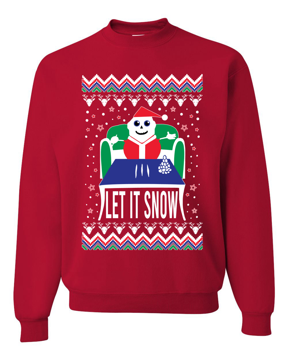 Unisex Graphic Ugly Merry Xmas Sweater Crewneck Sweatshirt Let It Snow Cocaine Santa  Ugly Christmas Sweater Unisex Crewneck Sweatshirt