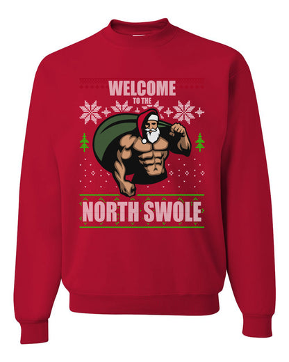 Ugly Unisex Crewneck Christmas Sweater Sweatshirt "Merry Liftmas!" Santa Fitness Workout Gym Swole Gift, Group 2 Design Ugly Christmas Sweater Unisex Crewneck Sweatshirt